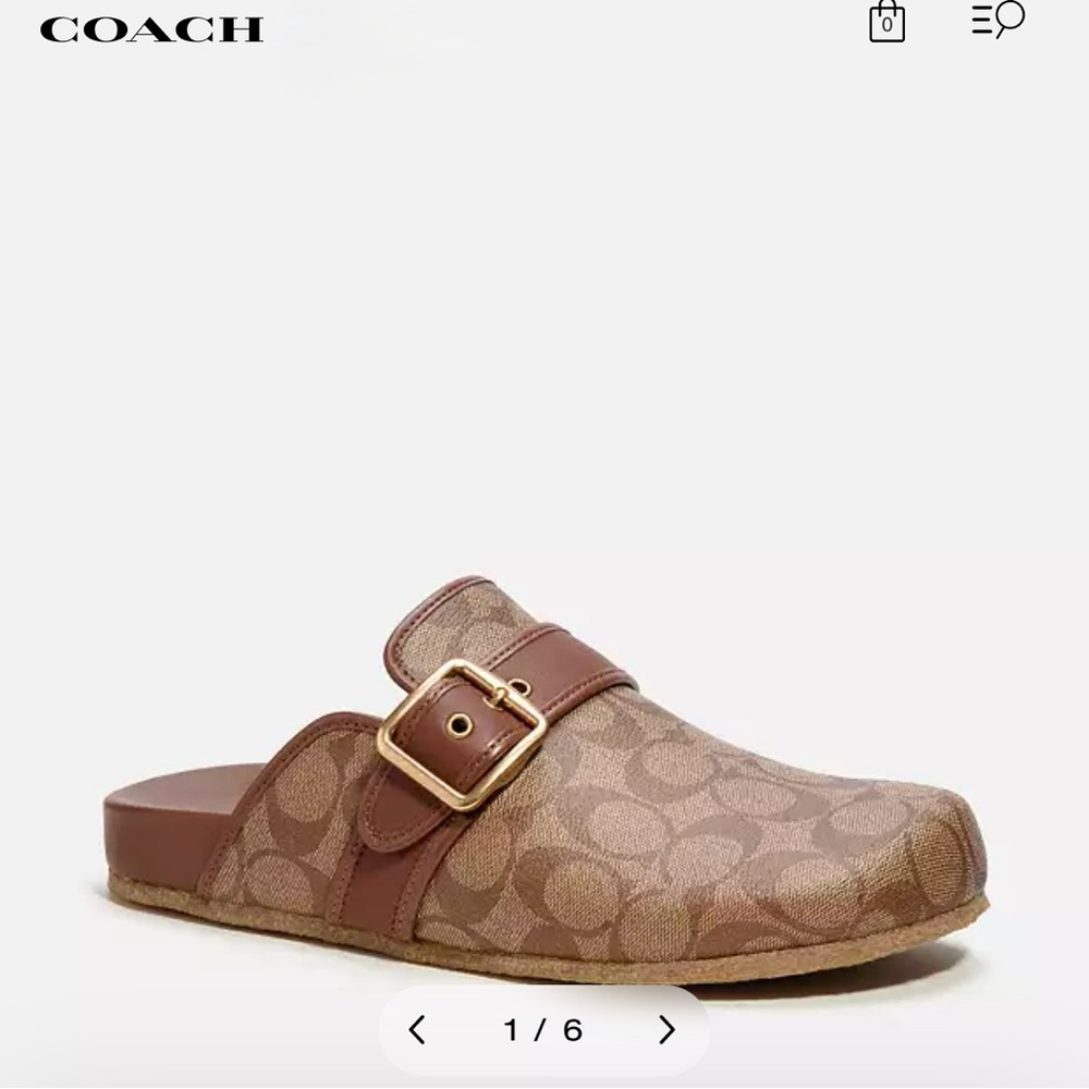 Coach Brown Slip-On Clog